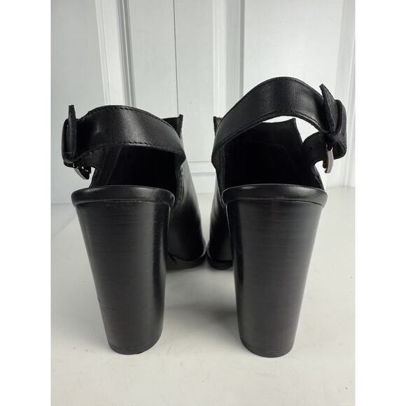 Halogen Black Leather Pointy Toe Slingback Booties/Mules 5 NWOB - Picture 5 of 8